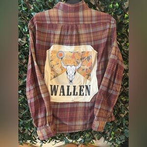 UPCYCLED one of a kind, MORGAN WALLEN Country Rocker Music Patch Shirt